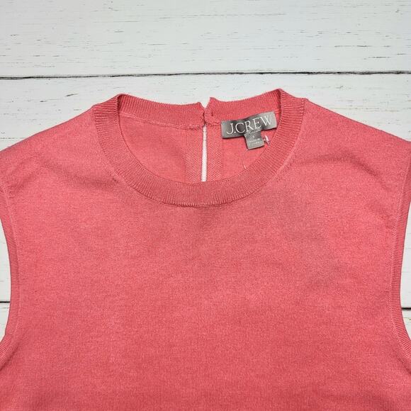 J. Crew Featherweight Cashmere Blend Cropped Sweater Shell Rose Pink Tank Small - Picture 4 of 8